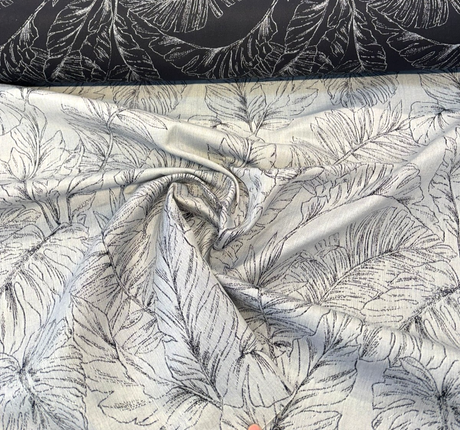 Sunbrella Calm II Bahama Acrylic Fabric - Dark Navy Botanical Jacquard, 54" Width (1 Yard)