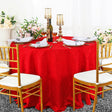 Round Polyester Tablecloth 90in Versailles Chopin Damask Red