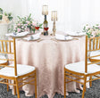Round Polyester Tablecloth 90" Versailles Chopin Damask Blush Pink
