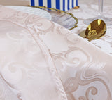 Round Polyester Tablecloth 108" Versailles Chopin Damask Blush Pink
