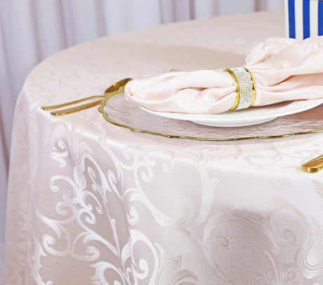 Square Polyester Table Overlay 72x72 Blush Pink
