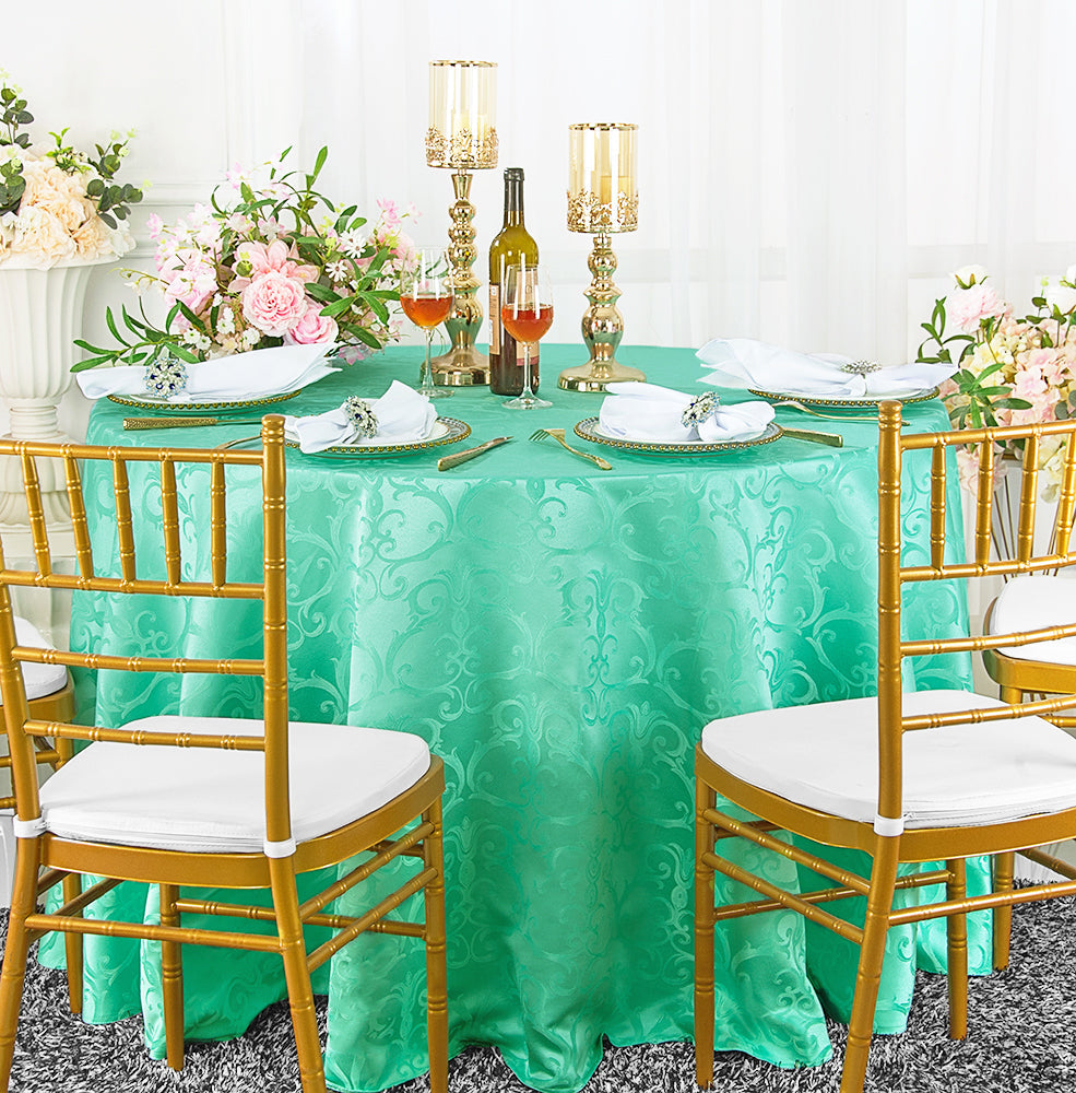 Elegant Chopin Damask Round Jacquard Tablecloth