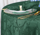 Round Polyester Tablecloth 132" Versailles Chopin Damask Hunter Green/Holly Green