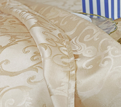 Square Polyester Table Overlay 72x72 Champagne