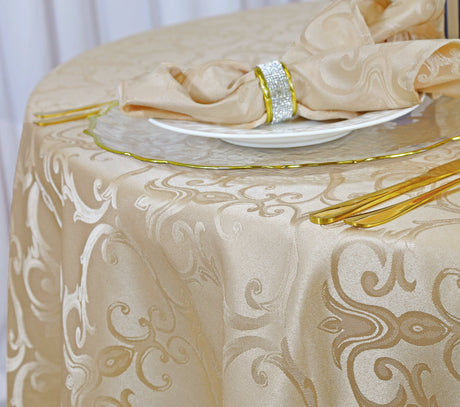 Square Polyester Table Overlay 72x72 Champagne