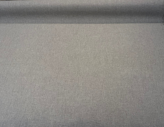 Sunbrella Blend Fog Rain Backed Acrylic Fabric - Fog Gray Heathered, Waterproof Rain Backing, 54" Width (1 Yard)