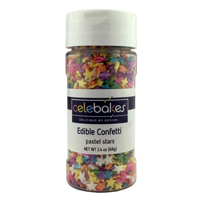 Pastel Stars Edible Confetti - 2.4 Ounce