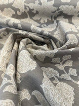 Sunbrella Floral Song Dove Acrylic Fabric - Dove Gray Large Scale Floral, 54" Width (1 Yard)