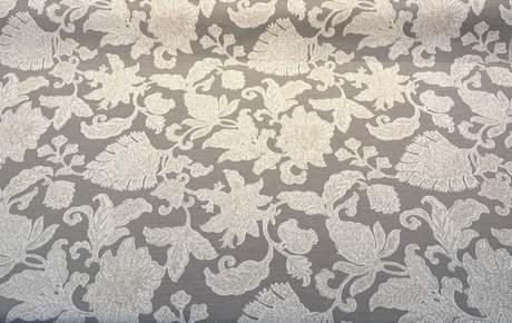 Sunbrella Floral Song Dove Acrylic Fabric - Dove Gray Large Scale Floral, 54" Width (1 Yard)