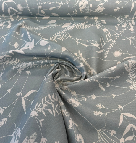 Sunbrella Delilah Spa Acrylic Fabric - Spa Blue Floral, 54" Width (1 Yard)