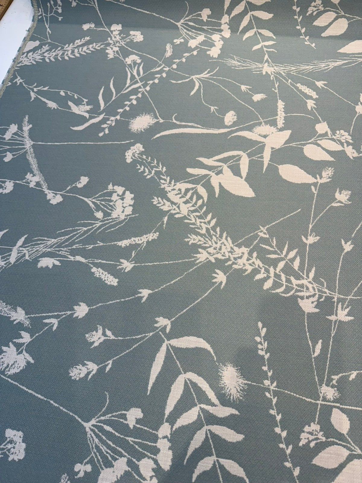 Sunbrella Delilah Spa Acrylic Fabric - Spa Blue Floral, 54" Width (1 Yard)