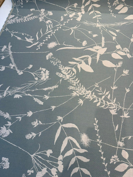 Sunbrella Delilah Spa Acrylic Fabric - Spa Blue Floral, 54" Width (1 Yard)