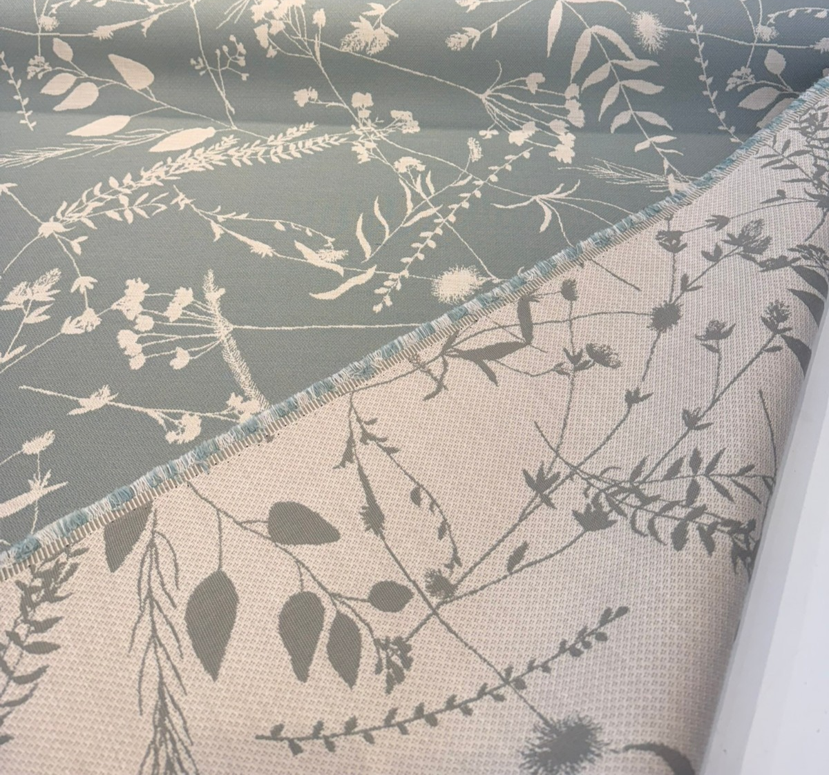 Sunbrella Delilah Spa Acrylic Fabric - Spa Blue Floral, 54" Width (1 Yard)