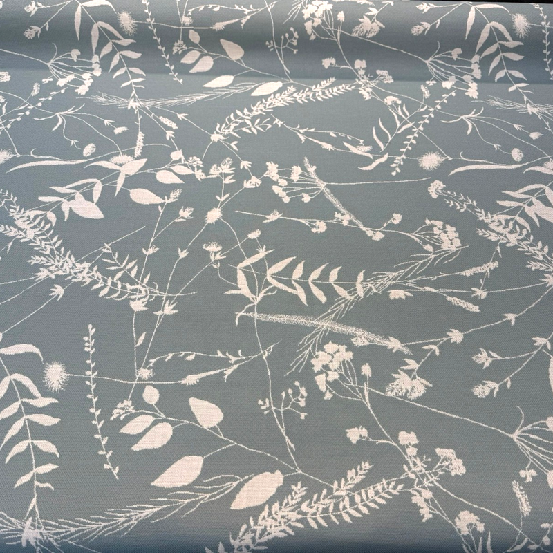 Sunbrella Delilah Spa Acrylic Fabric - Spa Blue Floral, 54" Width (1 Yard)