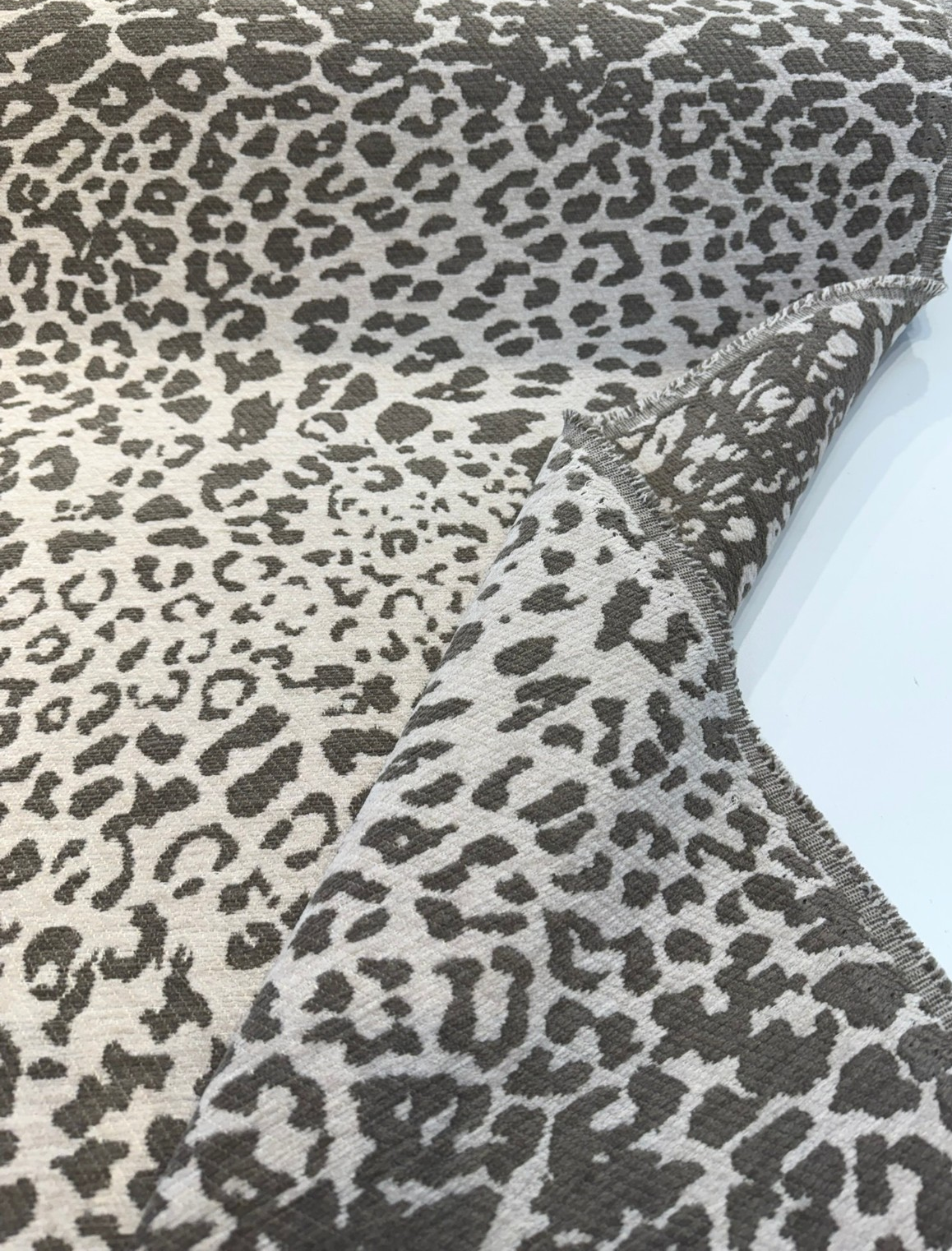 Leopard Skin Taupe Sunbrella Acrylic Fabric - Taupe Leopard Skin Pattern, 54" Width (1 Yard)