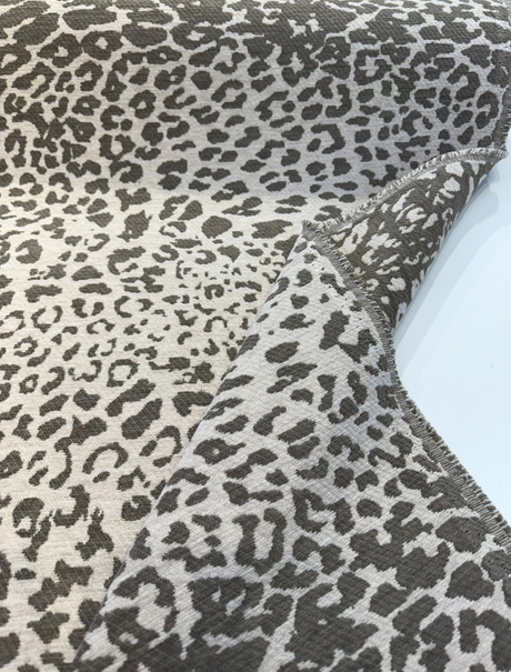 Leopard Skin Taupe Sunbrella Acrylic Fabric - Taupe Leopard Skin Pattern, 54" Width (1 Yard)