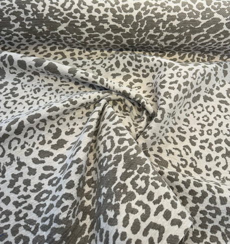 Leopard Skin Taupe Sunbrella Acrylic Fabric - Taupe Leopard Skin Pattern, 54" Width (1 Yard)