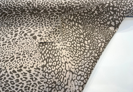 Leopard Skin Taupe Sunbrella Acrylic Fabric - Taupe Leopard Skin Pattern, 54" Width (1 Yard)