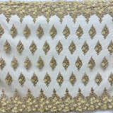 1 Yard - Beaded 3D Floral Lace Fabric Embroidered on 100% Polyester Net Mesh - 52" Wide