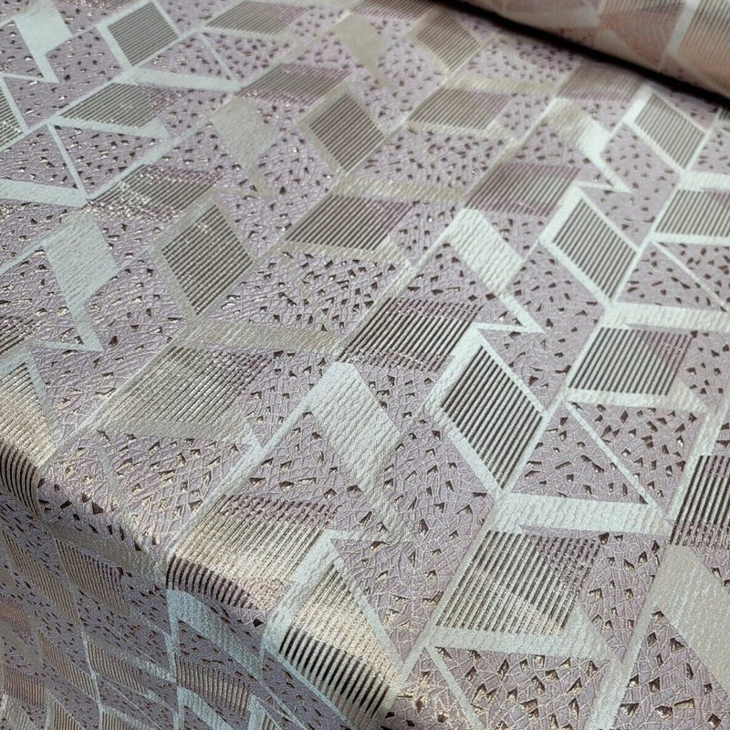 Pink Rose Gold Brocade Fabric