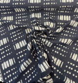 Sunbrella Keval Tribal Indigo Blue 145655-0001 Solution-Dyed Acrylic Fabric - Indigo Blue Tribal Geometric Pattern, 55" Width (1 Yard)