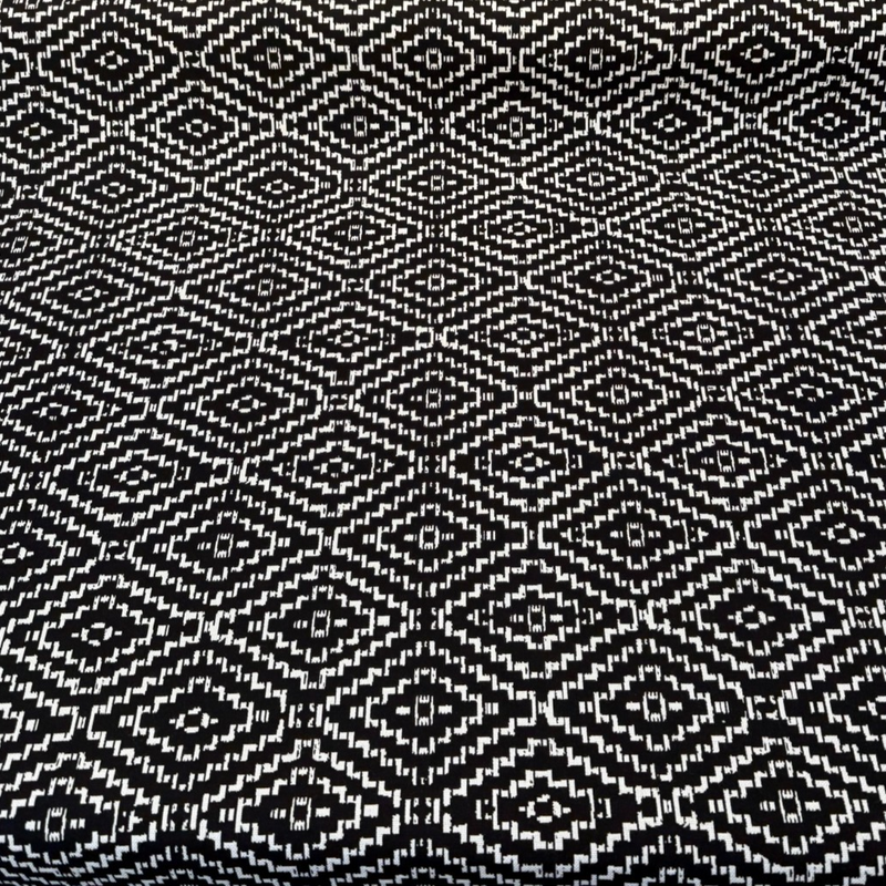 Sunbrella Capra Classic Acrylic Fabric - Black Geometric Diamond Pattern, 54" Width (1 Yard)