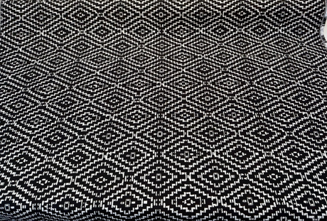 Sunbrella Capra Classic Acrylic Fabric - Black Geometric Diamond Pattern, 54" Width (1 Yard)