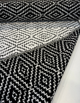 Sunbrella Capra Classic Acrylic Fabric - Black Geometric Diamond Pattern, 54" Width (1 Yard)