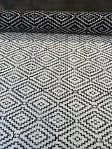 Sunbrella Capra Classic Acrylic Fabric - Black Geometric Diamond Pattern, 54" Width (1 Yard)