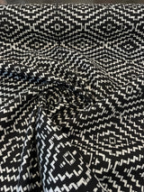 Sunbrella Capra Classic Acrylic Fabric - Black Geometric Diamond Pattern, 54" Width (1 Yard)