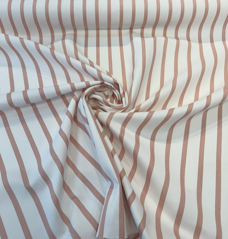 Sunbrella Lido Acrylic Fabric - Coral Almond Stripes, 54" Width (1 Yard)