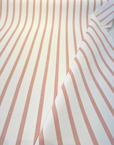 Sunbrella Lido Acrylic Fabric - Coral Almond Stripes, 54" Width (1 Yard)