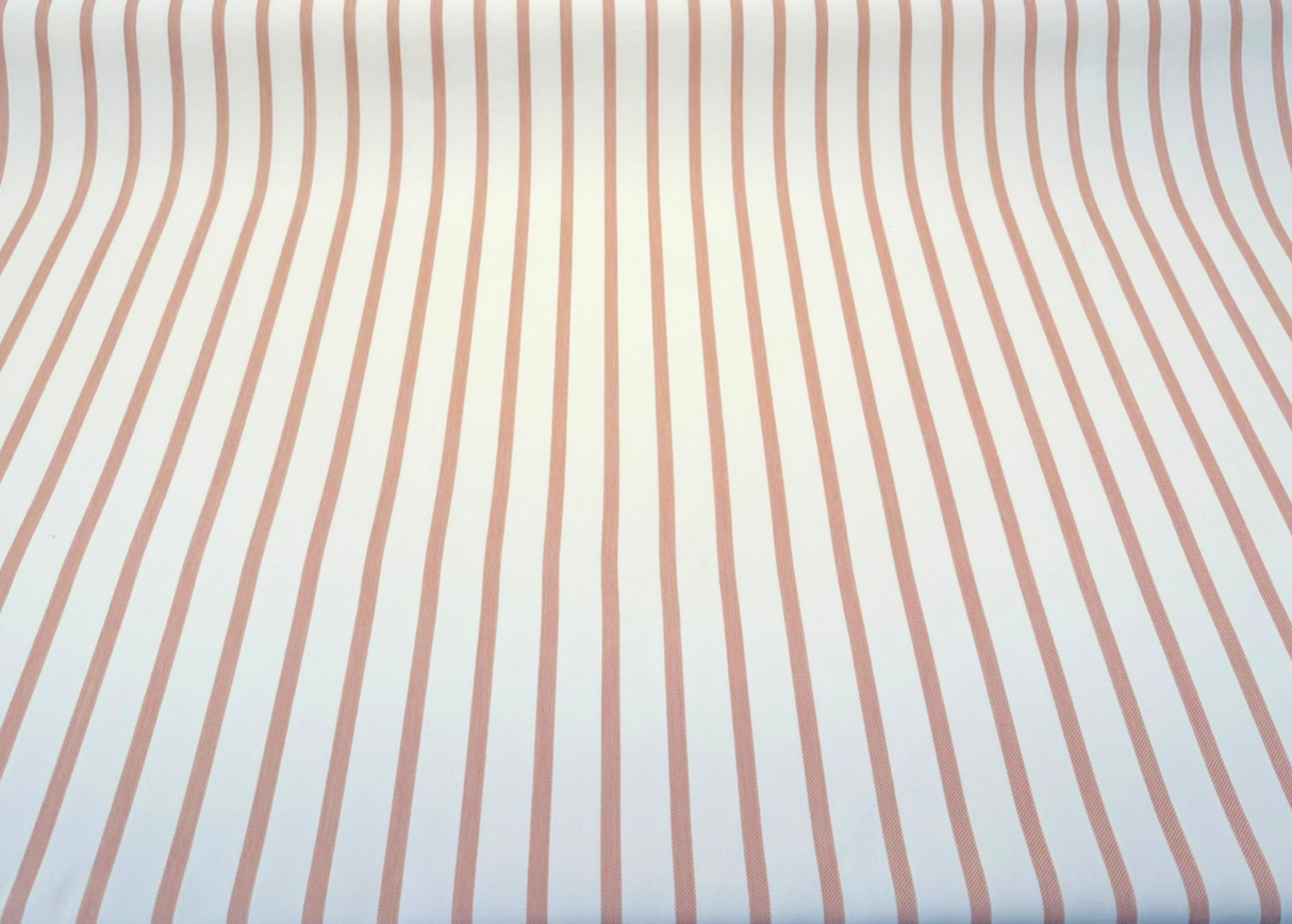 Sunbrella Lido Acrylic Fabric - Coral Almond Stripes, 54" Width (1 Yard)
