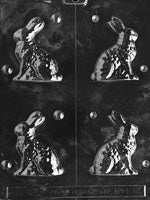 3D Small Sitting Easter Bunny Chocolate Mold - LPE065