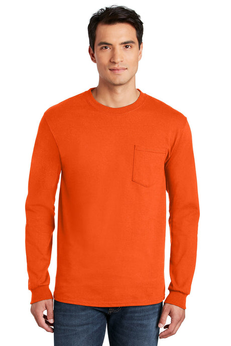 Gildan® Crewneck Ultra Cotton Long Sleeve Pocket T-Shirt