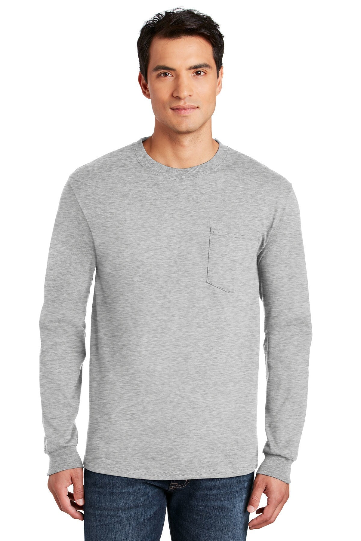 Gildan® Crewneck Ultra Cotton Long Sleeve Pocket T-Shirt