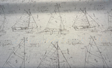 Sunbrella Point Of Sail Sunbrella Acrylic Fabric - Blue Sky Nautical Sailboat Sketch, 54" Width (1 Yard)