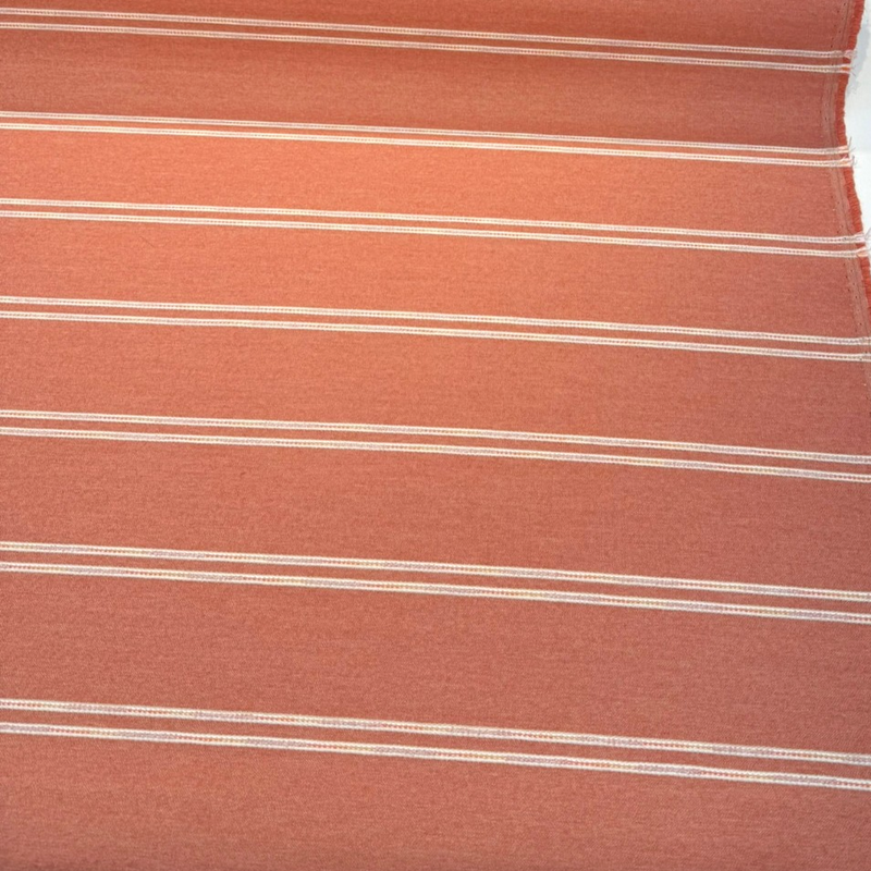 Wayward Papaya Sunbrella Acrylic Fabric - Papaya Pink/Soft Cream Stripe, 54" Width (1 Yard)