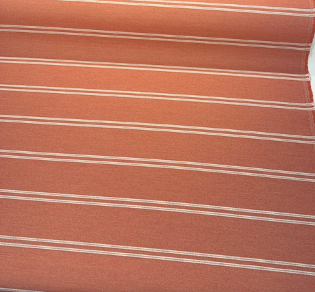 Wayward Papaya Sunbrella Acrylic Fabric - Papaya Pink/Soft Cream Stripe, 54" Width (1 Yard)