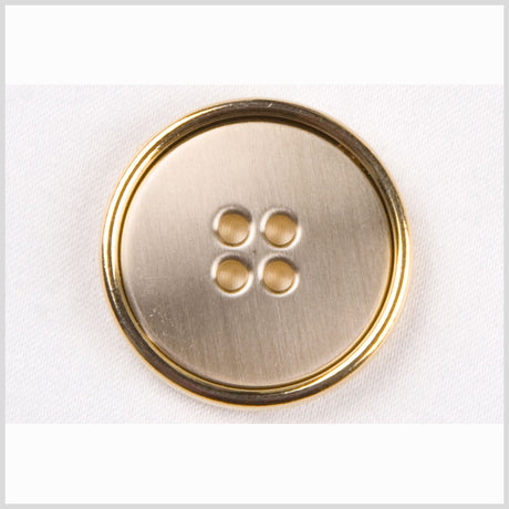 Silver Brass Polished Metal Blazer Button - 24L/15mm