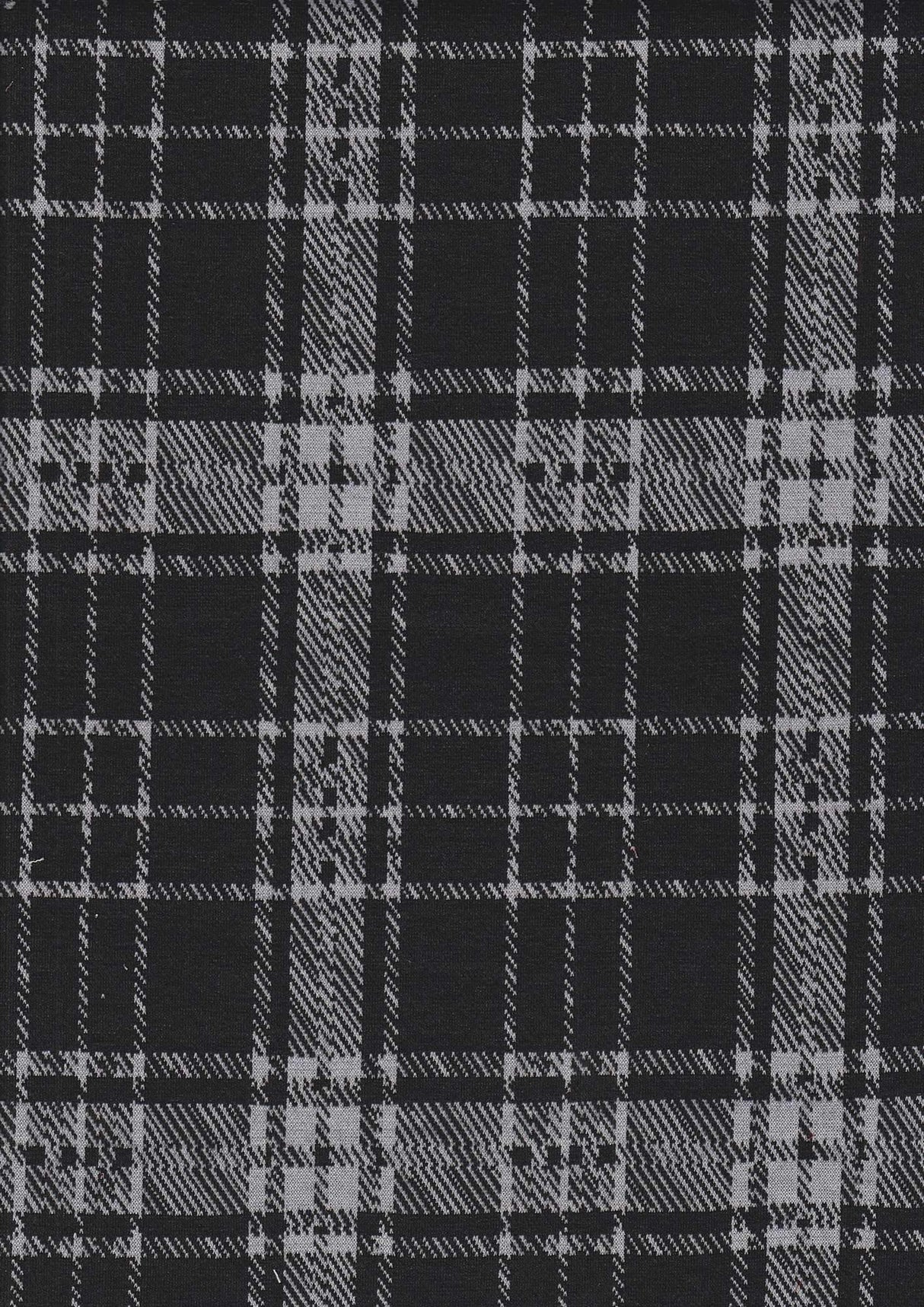 1 Yard Black & White Double Knit Jacquard Fabric 240 GSM, 58/60? Wide Polyester Spandex Blend