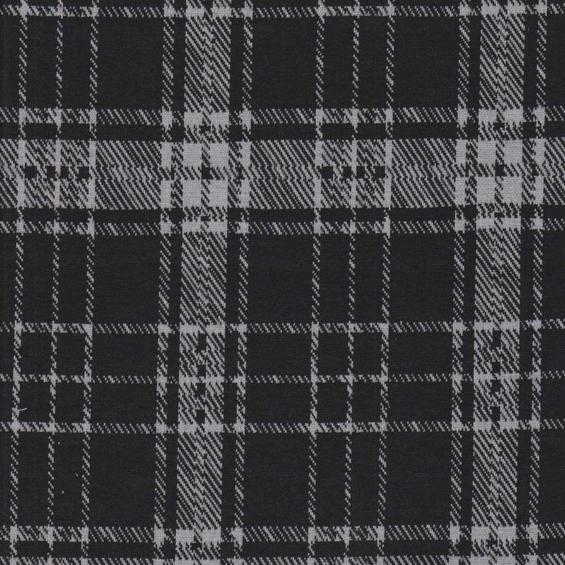 1 Yard 58/60" Double Knit Plaid Jacquard Fabric 95% Polyester 5% Spandex 240 GSM