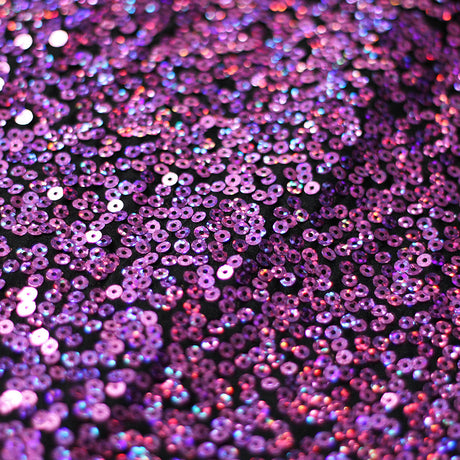 Sequin Showcase Razzle Nylon Spandex Fabric - Assorted Colors, Holographic Round Sequins, 54/56" Width (1 Yard)