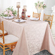 Rectangular Polyester Tablecloth 72x120 Versailles Chopin Damask Blush Pink