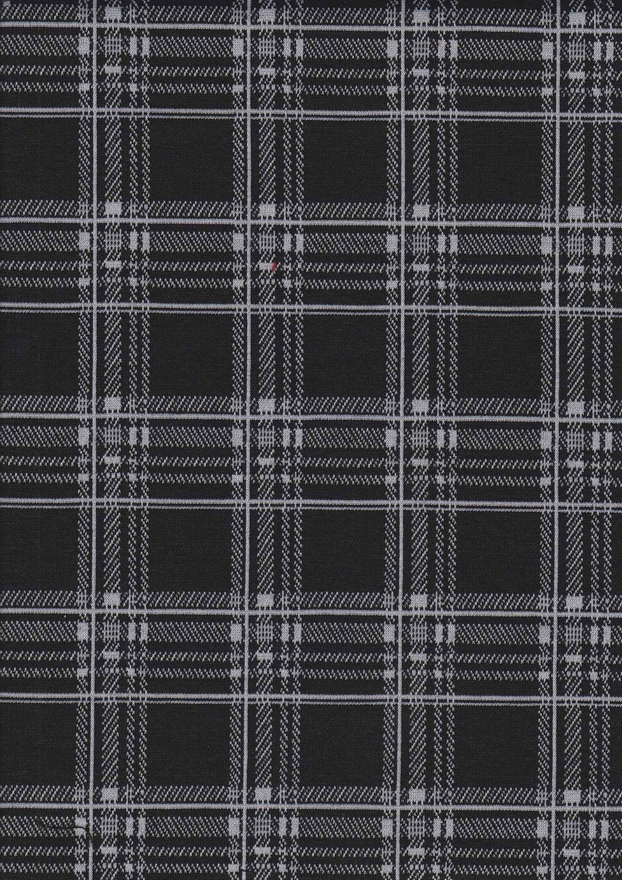 Plaid Double Knit Jacquard Stretch Fabric