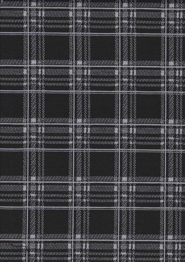 Plaid Double Knit Jacquard Stretch Fabric