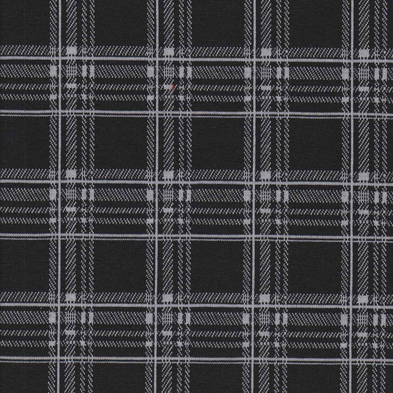 1 Yard 8/60" Double Knit Plaid Jacquard Fabric 95% Polyester 5% Spandex 240 GSM