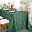 Rectangular Damask Jacquard Polyester Tablecloth 90x156 Hunter Green/Holly Green