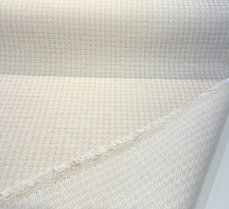 Sunbrella Houndstooth Ivory Solution-Dyed Acrylic Fabric - Houndstooth, Ivory, 54" Width (1 Yard)