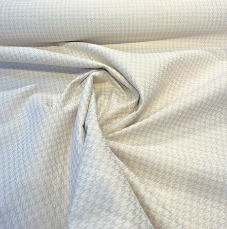 Sunbrella Houndstooth Ivory Solution-Dyed Acrylic Fabric - Houndstooth, Ivory, 54" Width (1 Yard)